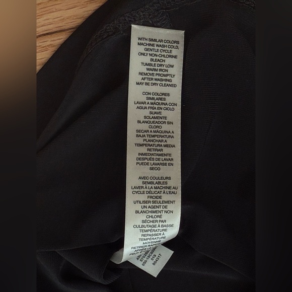 Chico’s Boho Flowy Sleeve Mixed Media Black Knee Length Dress Size XL - Picture 11 of 12